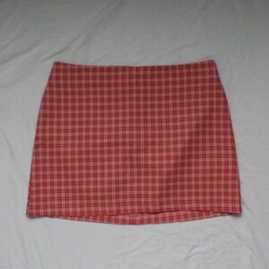Urban Outfitters Pink Gingham Mini Skirt